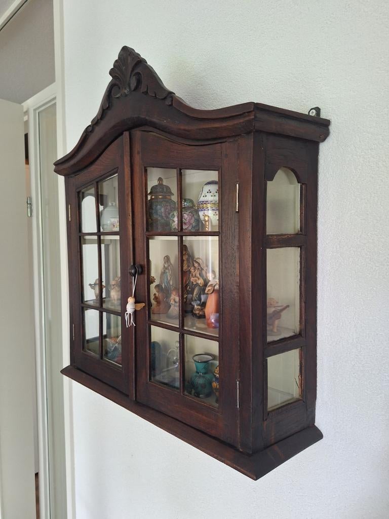 Fraai antiek vitrinekastje, Huis en Inrichting, Kasten | Vitrinekasten, Ophalen, 25 tot 50 cm, 50 tot 100 cm, Minder dan 100 cm