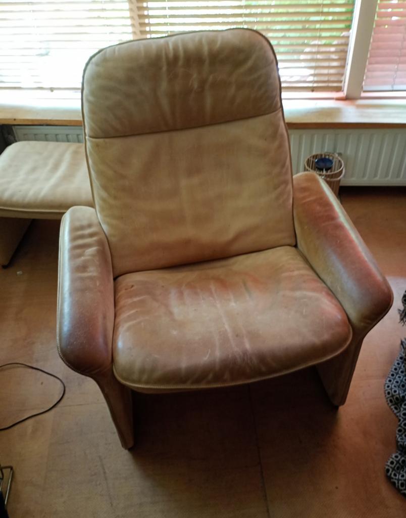 Desede DS50 fauteuil met hocker, Gebruikt, 75 tot 100 cm, Ophalen, Design, Vintage, Modern