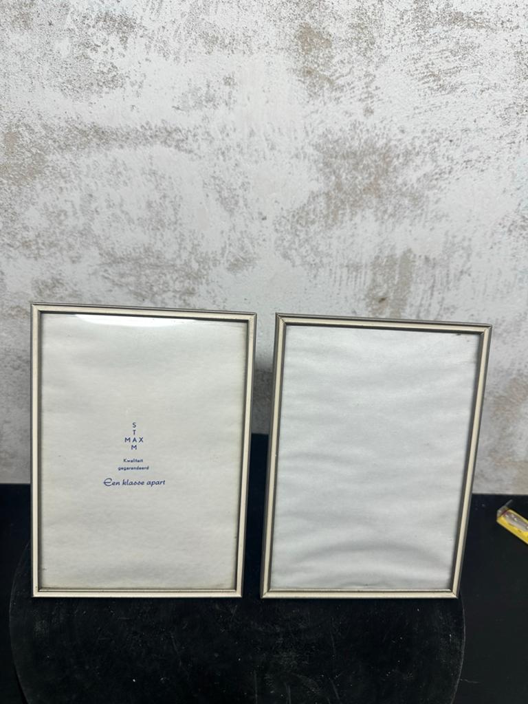 Set van 2 Vintage Fotolijstjes met Bol Glas, Ophalen of Verzenden, Gebruikt