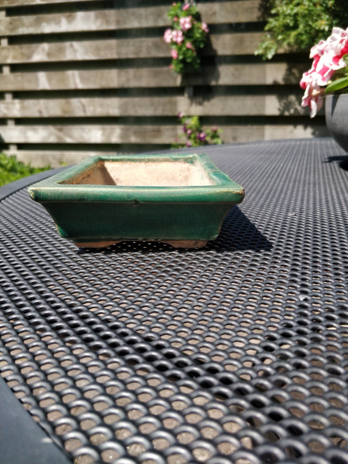 Groene rechthoekige bonsaischaal, Overige materialen, Gebruikt, Minder dan 30 cm, Minder dan 60 cm