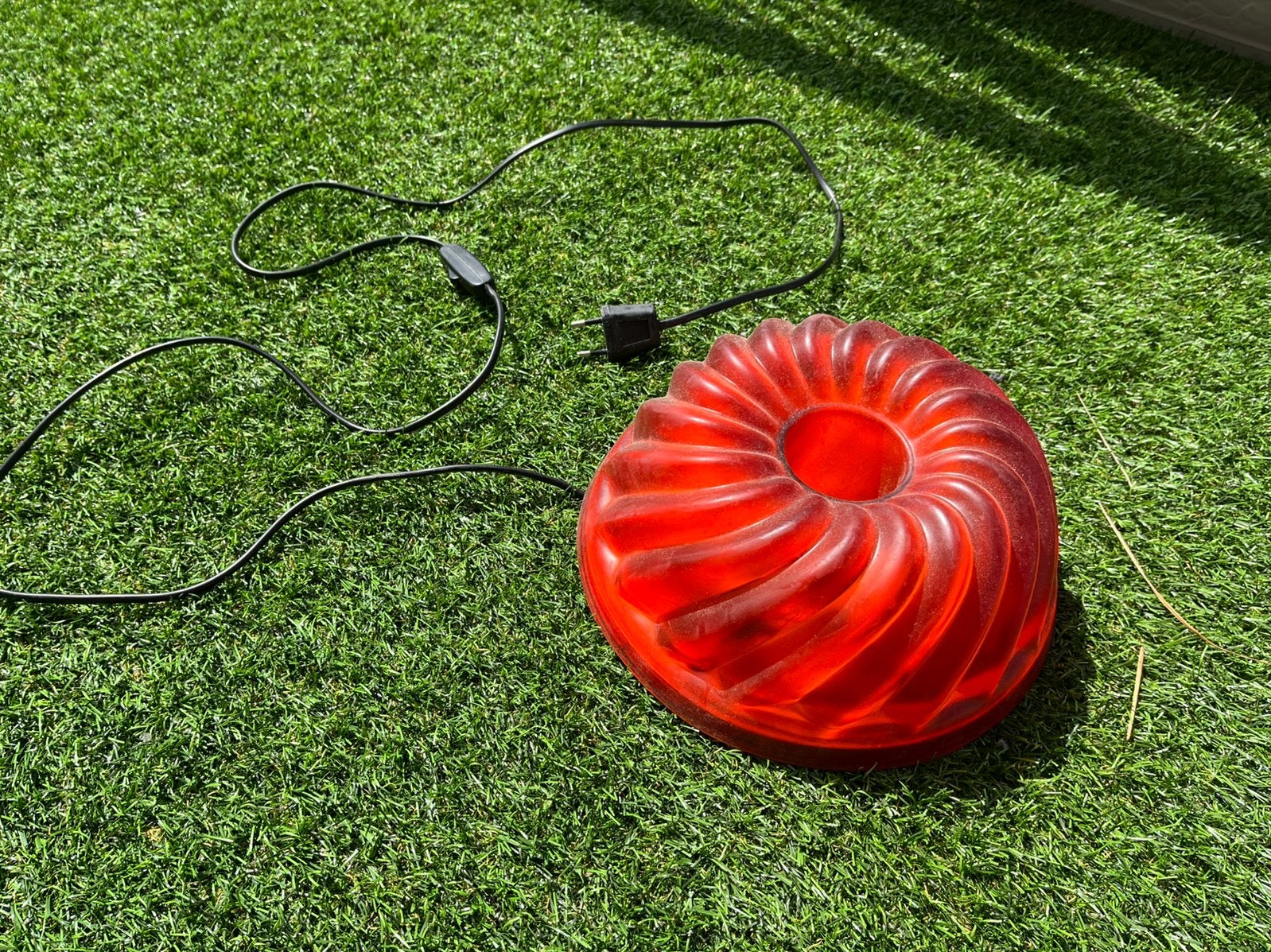 Vintage tulbandlamp puddinglamp rood – Space Age – jaren 70, Ophalen, Led-lamp, Overige lichtkleuren, E14 (klein)