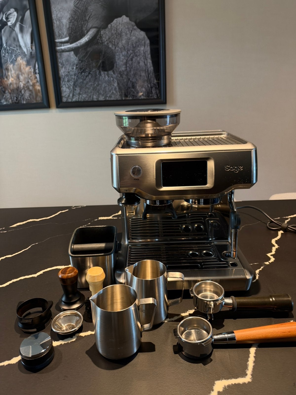 Sage barista touch koffiemachine espresso machine, Espresso apparaat, Zo goed als nieuw, 2 tot 4 kopjes, Afneembaar waterreservoir