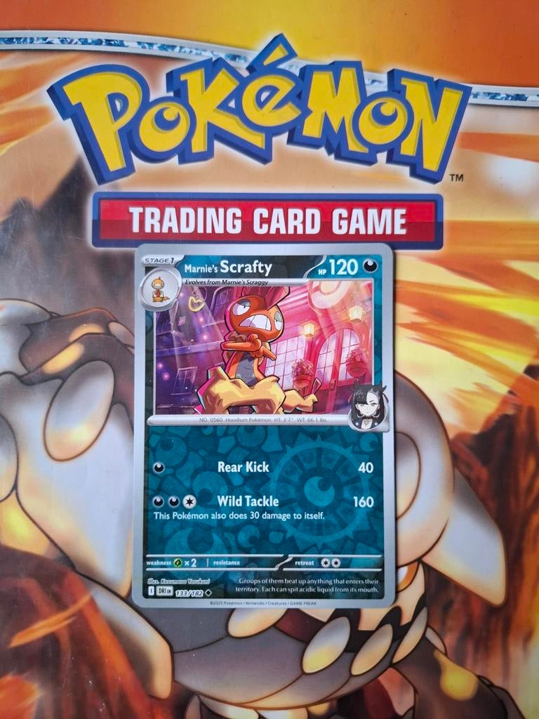 Marnie's Scrafty 133182 Destined Rivals reverse holo nm-mint, Ophalen of Verzenden, Zo goed als nieuw, Losse kaart, Foil
