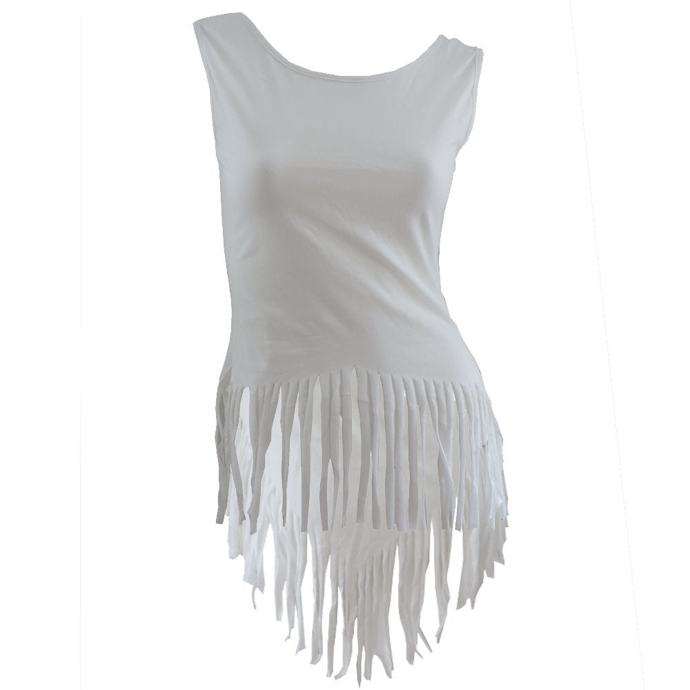 Top met franjes, ibiza - / festival style, nieuwe collectie, Ophalen of Verzenden, Nieuw, Wit, Zonder mouw