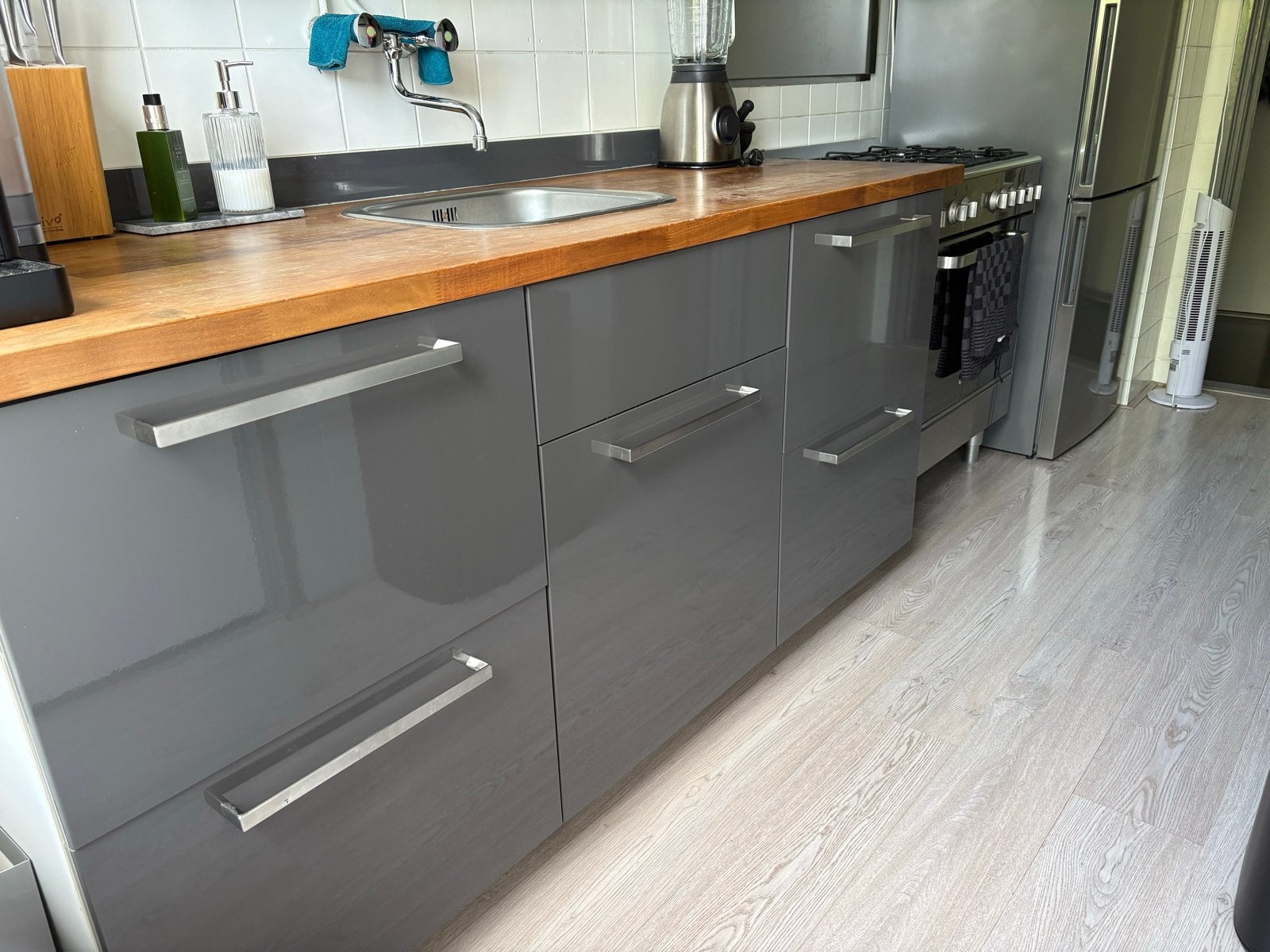 Gebruikte IKEA keuken (ca. 2015) - Excl. apparatuur, Ophalen, Gebruikt, Enkelwandige keuken, Hoogglans of Gelakt