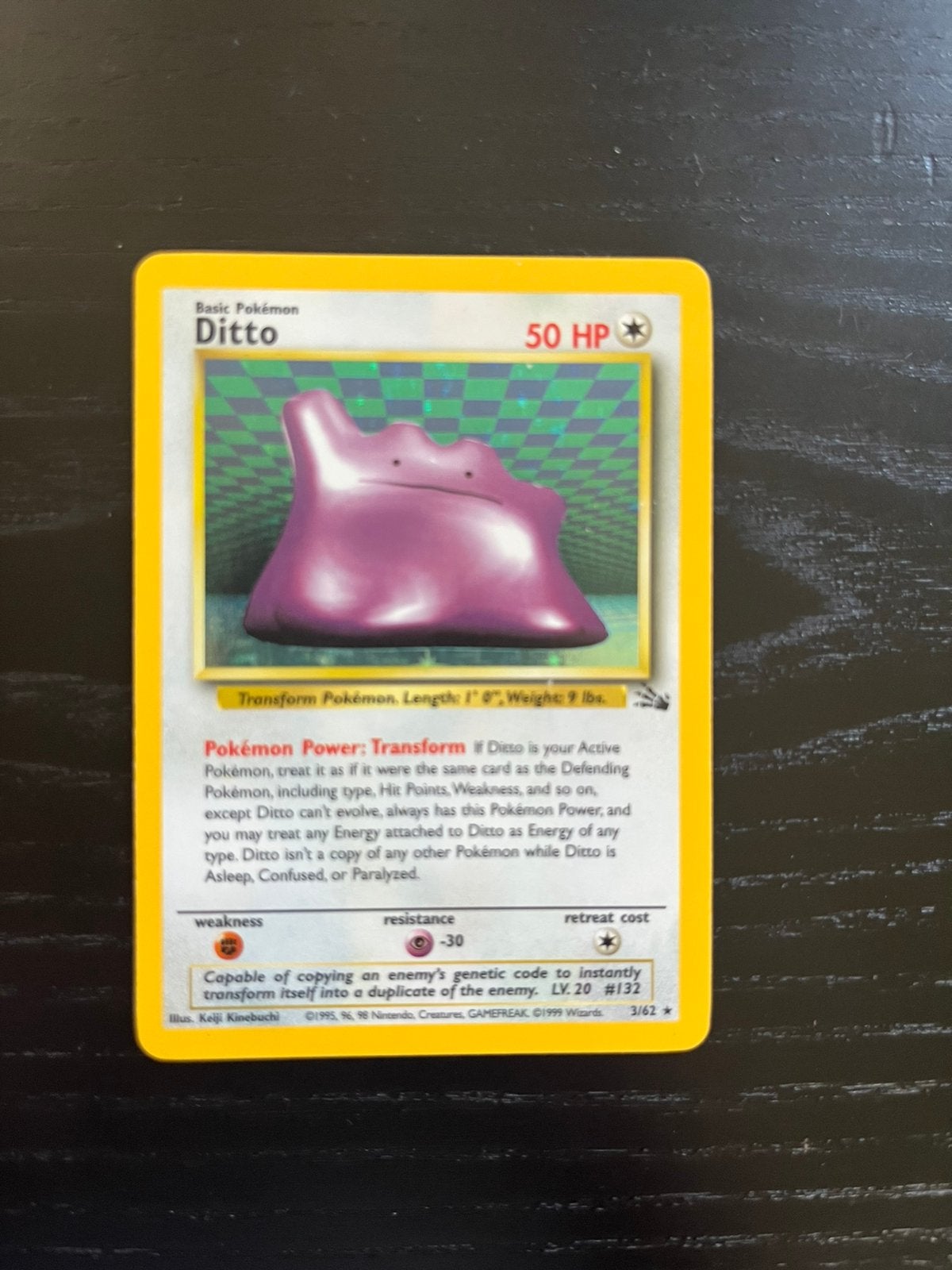Ditto holo 3/62 - Fossil set, Ophalen of Verzenden, Zo goed als nieuw, Losse kaart, Foil