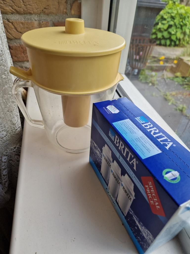 Vintage BRITA waterfilterkan + filters retro jaren 80/90, Ophalen of Verzenden