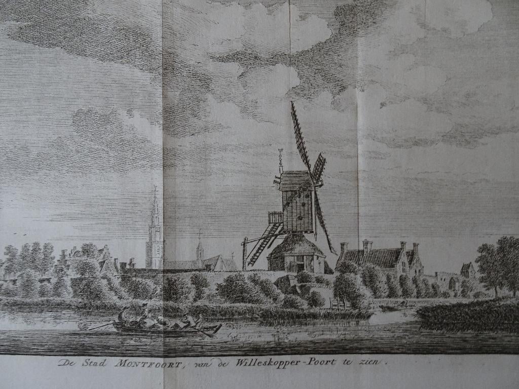 Gravure Stad Montfoort Willeskopperpoort, Spilman 1772, Verzenden, Stadsgezicht, Gravure, 1700 - 1799
