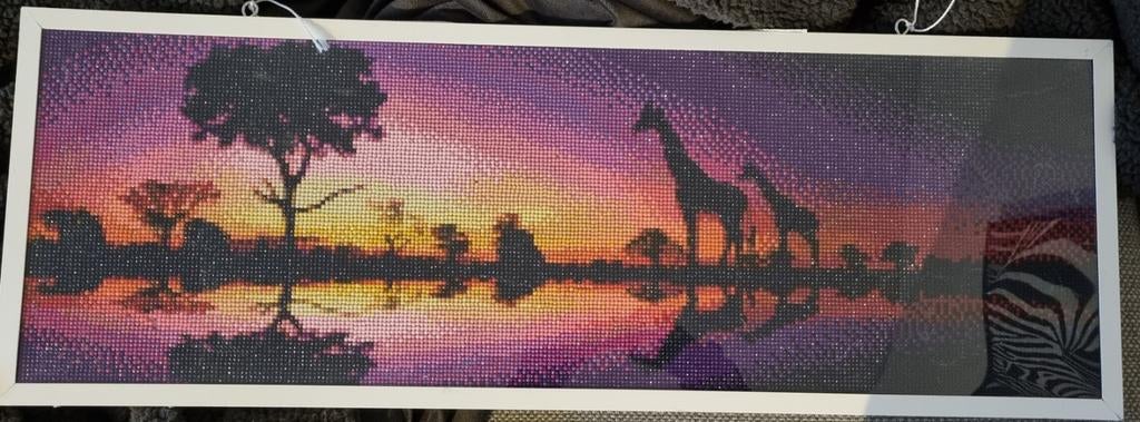 Diamond Painting Zonsondergang Afrika, Ophalen of Verzenden, Zo goed als nieuw, Overige typen