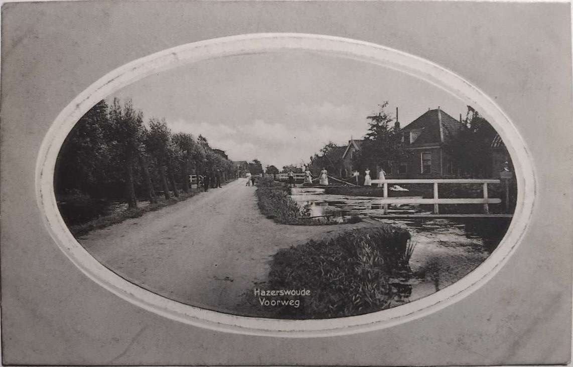 Hazerswoude Voorweg (Zuid-Holland), Verzamelen, Ansichtkaarten | Nederland, Ophalen of Verzenden, Voor 1920, Gelopen, Zuid-Holland
