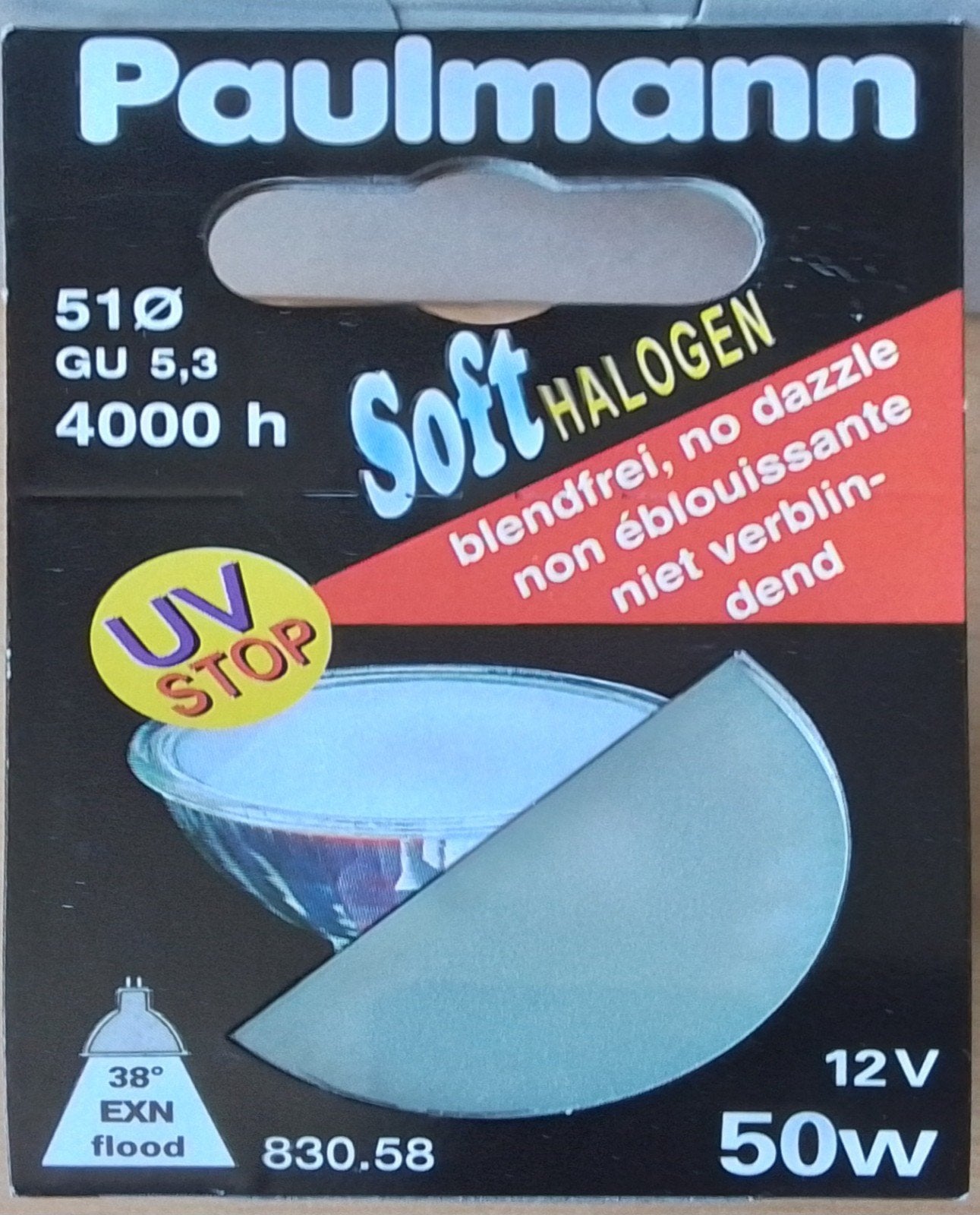 10 matglas Halogeen-lampjes 12V 50W, Paulmann, Nieuw, GU5.3, Ophalen
