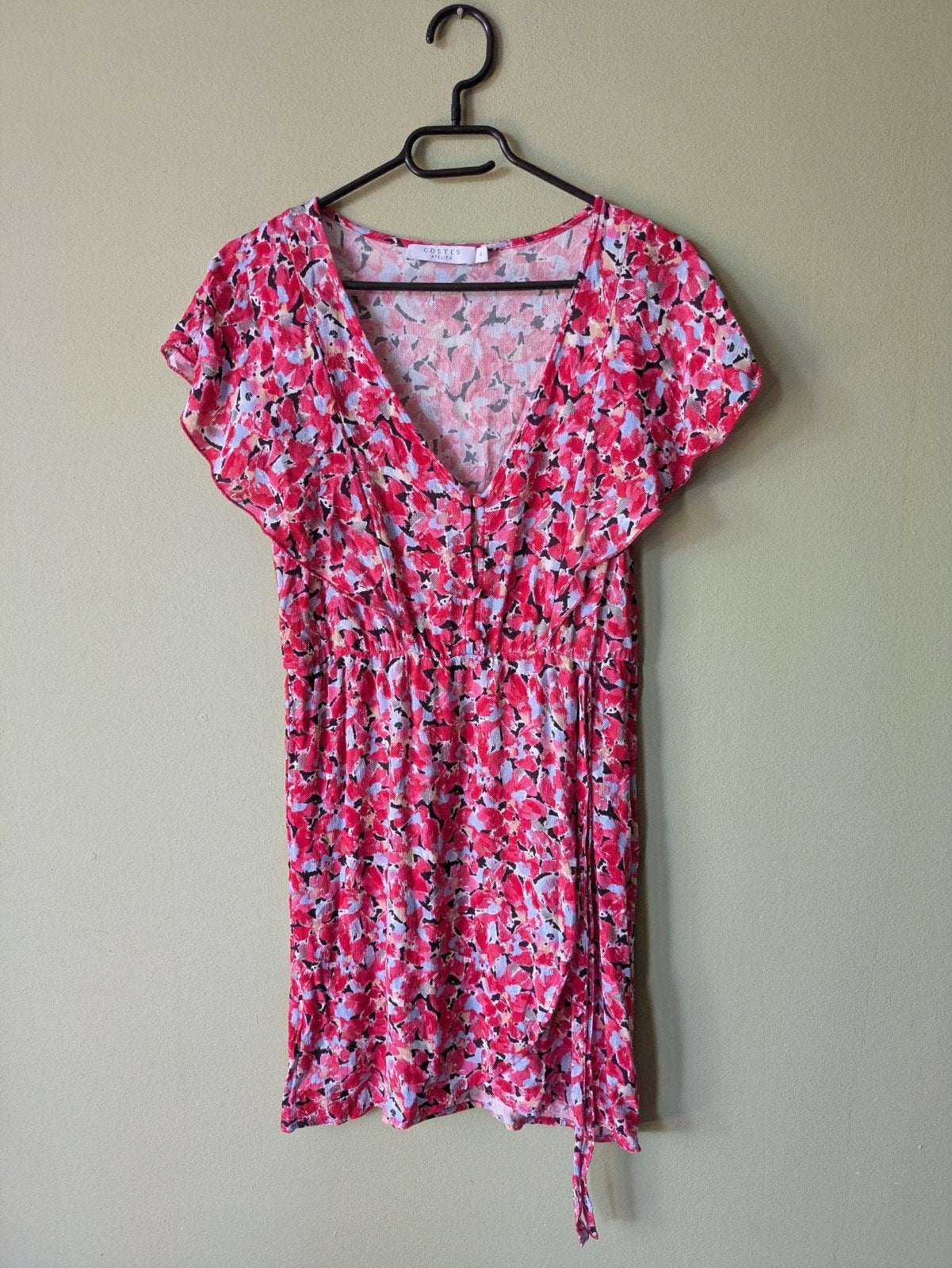 Costes jurk maat S met bloemenprint (3), Ophalen of Verzenden, Zo goed als nieuw, Costes, Roze