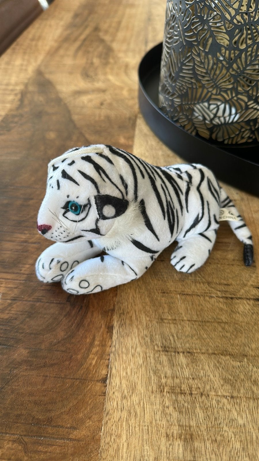 Witte tijger knuffel, Ophalen of Verzenden, Zo goed als nieuw, Klein (minder dan 20 cm), Wit