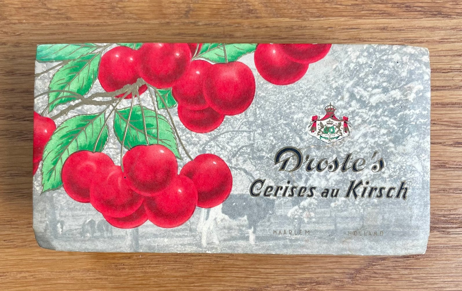 Vintage 50’s (?) Droste’s Cerises au Kirsch doosje, Haarlem, Ophalen of Verzenden, Gebruikt, Verpakking