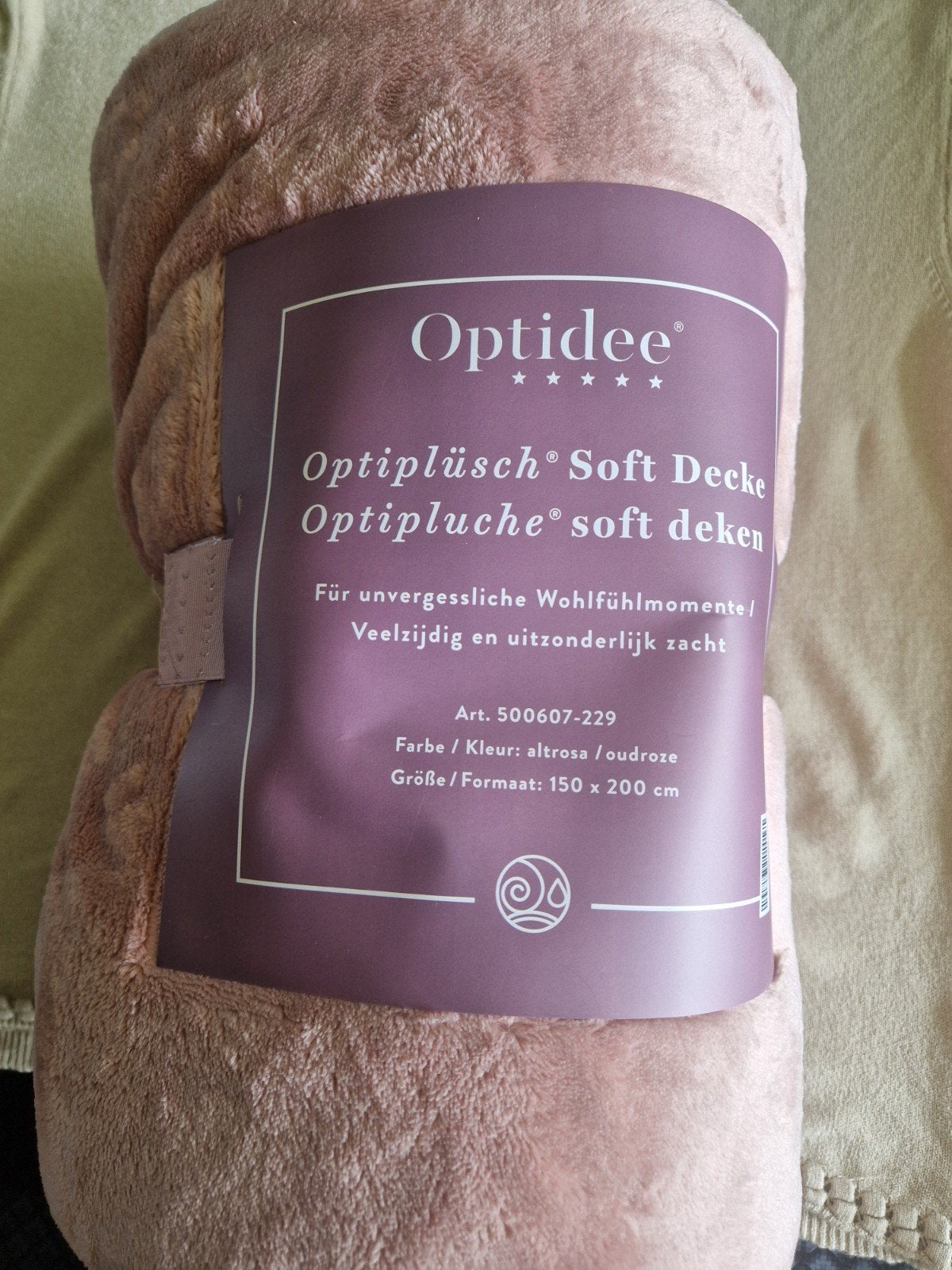 Optidee Optiplüsch Soft Deken - Oudroze 150x200 cm, Huis en Inrichting, Verzenden, Nieuw