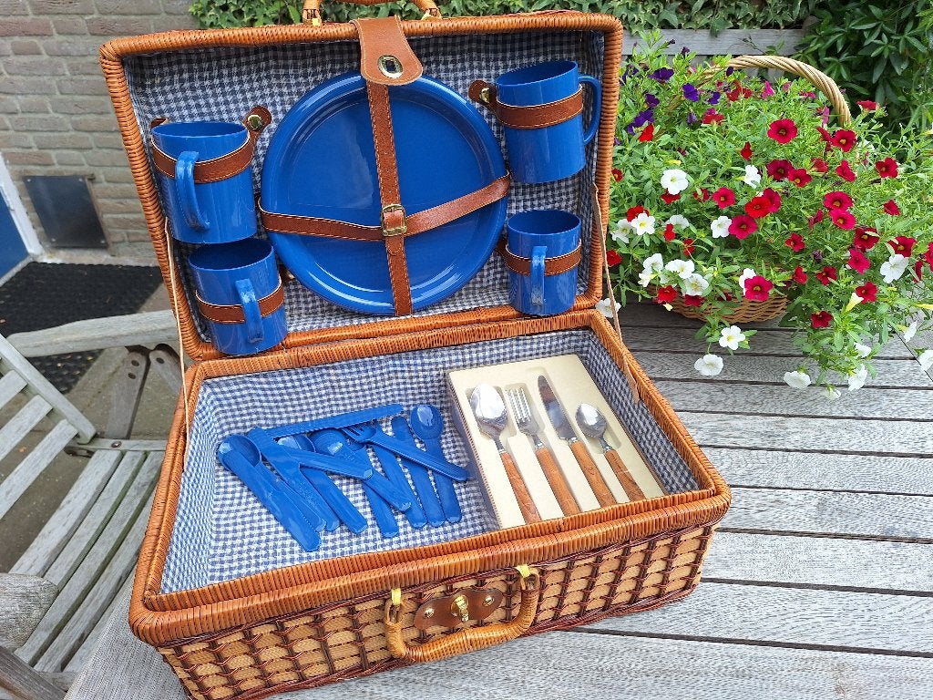 Rieten picknickmand, Ophalen of Verzenden, Gebruikt