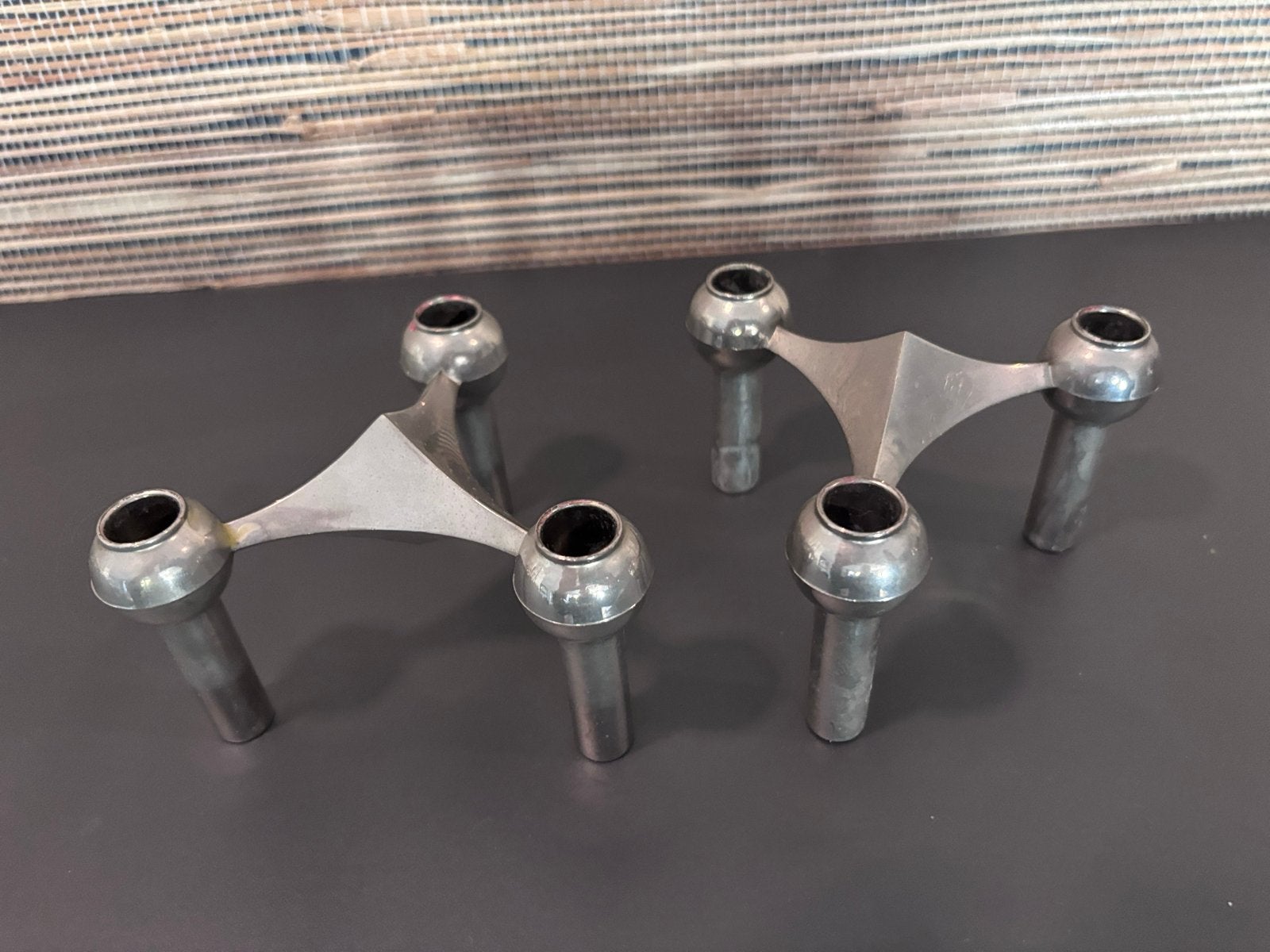 Set van 2 originele Stoff Nagel kandelaars S22, Ophalen of Verzenden, Overige materialen