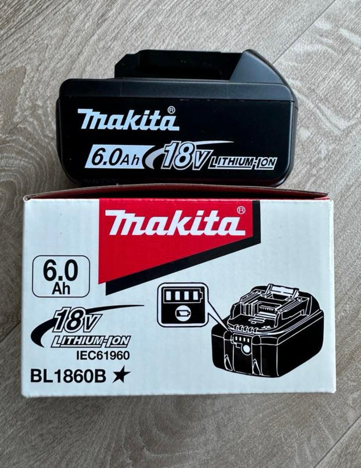 Makita 6.0 Ah BL1860B accu NIEUW, Ophalen of Verzenden, Nieuw