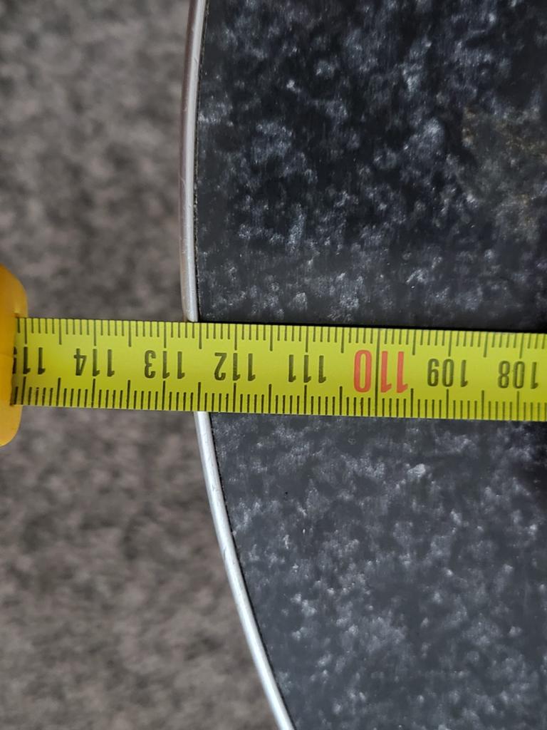 Vintage salontafel- Ovaal, chroom en zwart, Huis en Inrichting, Tafels | Salontafels, Ophalen, Gebruikt, 50 tot 100 cm, 100 tot 150 cm