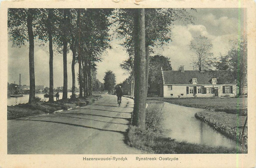 701-334-001 Hazerswoude Rijnstreek Oostzijde, Verzamelen, Ansichtkaarten | Nederland, Verzenden, Voor 1920, Zuid-Holland