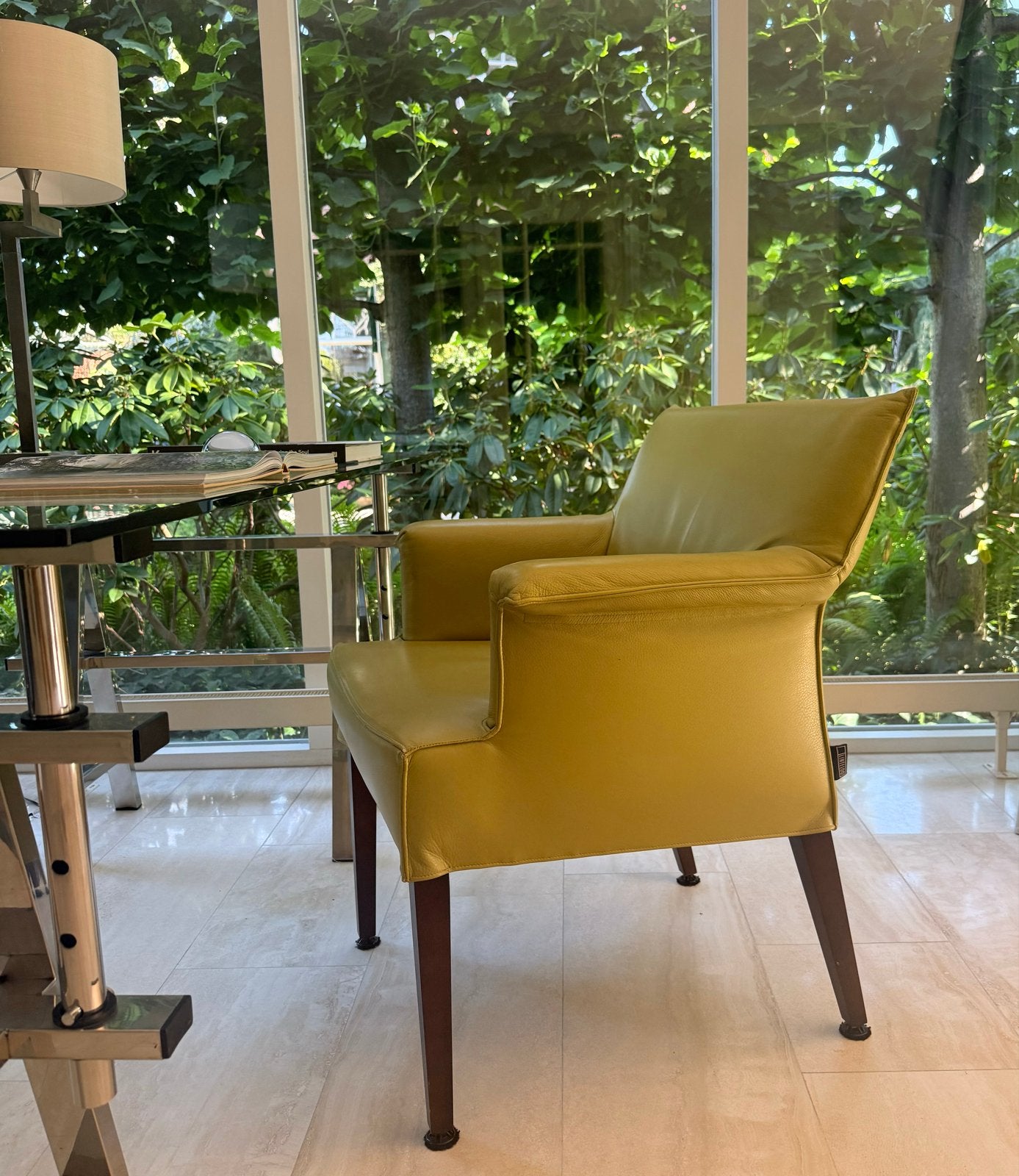Stijlvolle design LINTELOO eetkamerstoelen - 4, Gebruikt, Overige kleuren, Leer, Ophalen of Verzenden