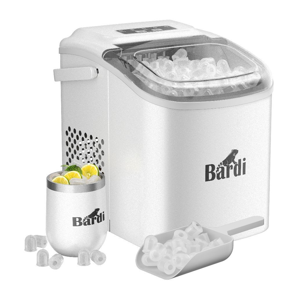 Bardi 1,2 Liter Deluxe Ijsblokjesmachine SET - WIT, Ophalen, Zo goed als nieuw, Zelfvriezend