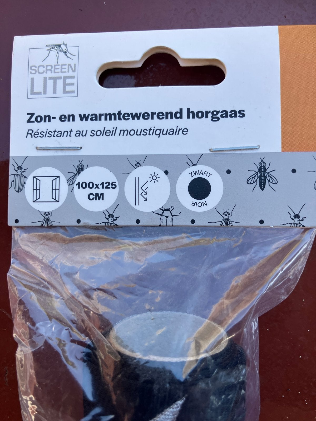 Zon- en warmtewerend horgaas 100x125 cm Zwart, Doe-het-zelf en Verbouw, Deuren en Horren, Hordeur, Nieuw, 200 tot 215 cm, Ophalen