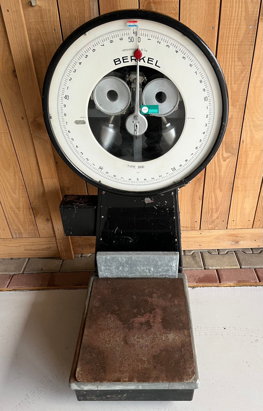 Berkel vloerweegschaal 50 kg, Gebruikt, Winkelweegschaal, Ophalen of Verzenden, 10 tot 50 kg