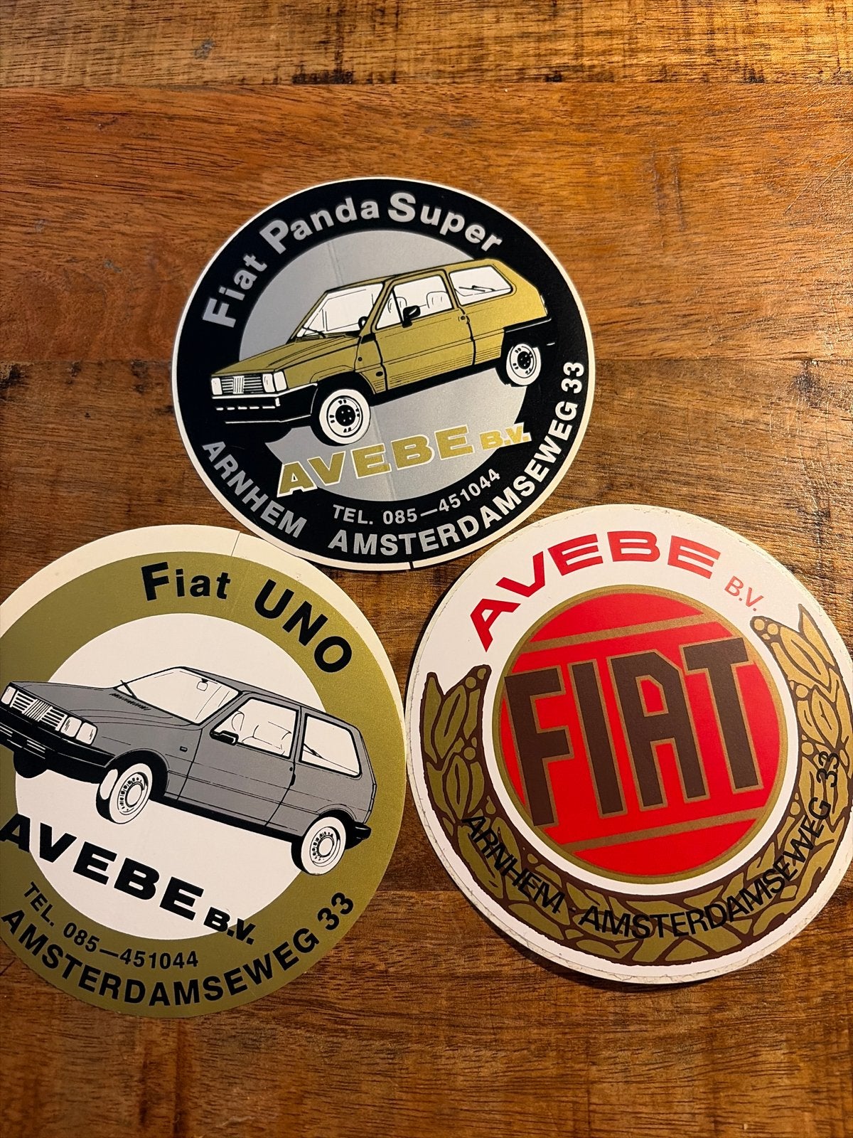 Vintage Fiat Panda Super & Uno Avebe stickers, Ophalen of Verzenden, Gebruikt, Auto's