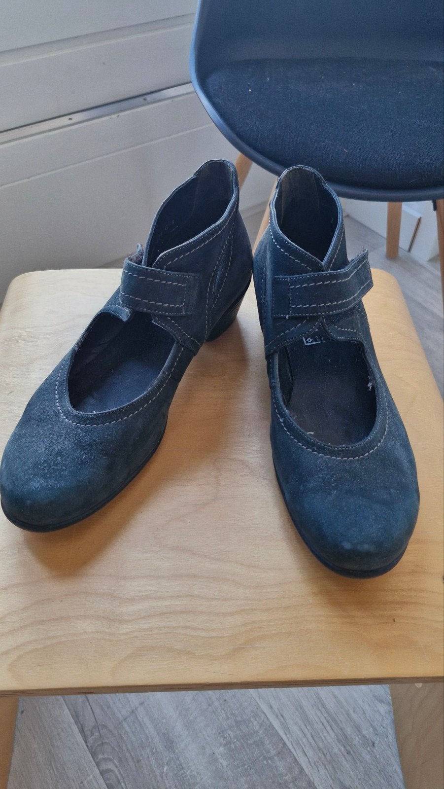 Durea suède schoenen met klittenband maat 40, Durea, Schoenen met lage hakken, Blauw, Ophalen of Verzenden