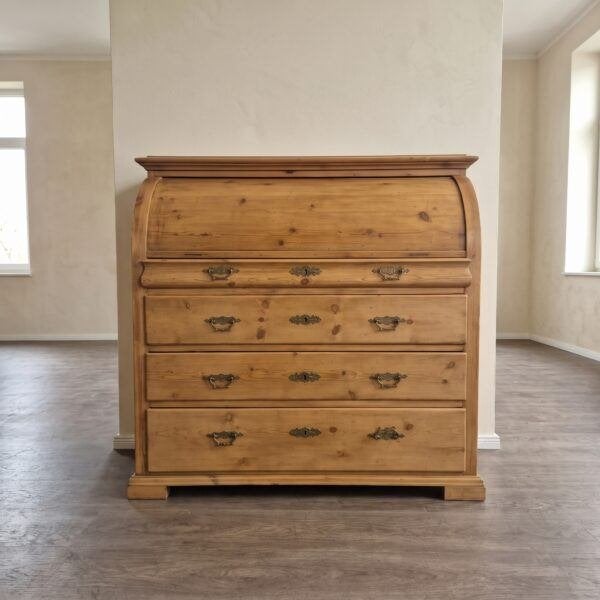 29070  Cylinder-secretaire Biedermeier 1850 Grenen, Ophalen