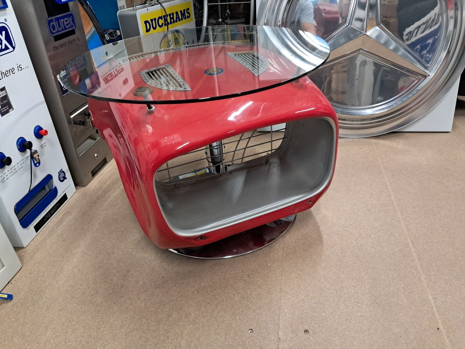 Lotus Super 7 Deco neusje tot tafeltje gemaakt met glasplaat, Verzamelen, Ophalen, Eu, Gebruikt, Gebruiksvoorwerp