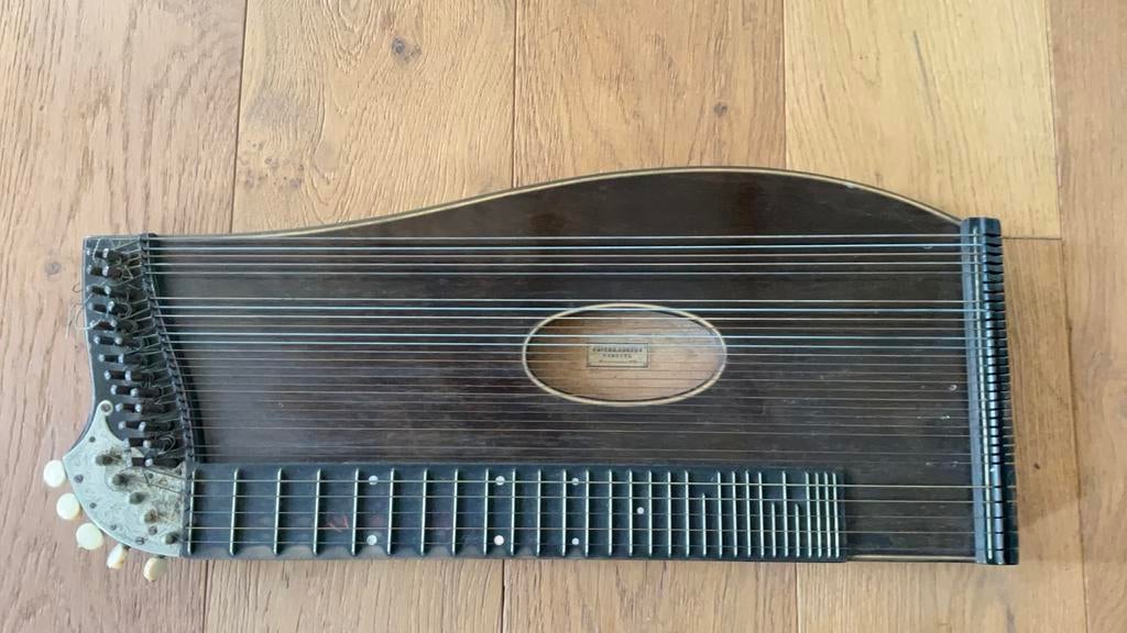 Concertciter, zither, tafelharp in originele houten kist, Ophalen of Verzenden, Gebruikt, Citer