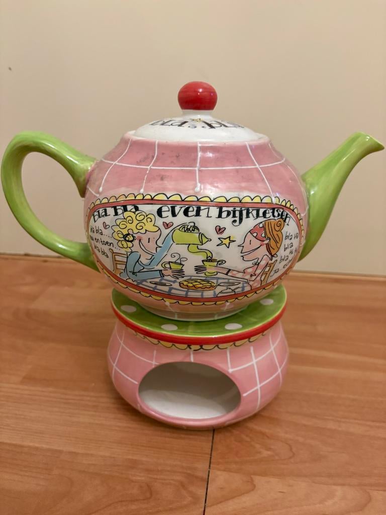 Blond Amsterdam theepot met warmtehouder, Blond Amsterdam, Overige typen, Ophalen of Verzenden, Zo goed als nieuw