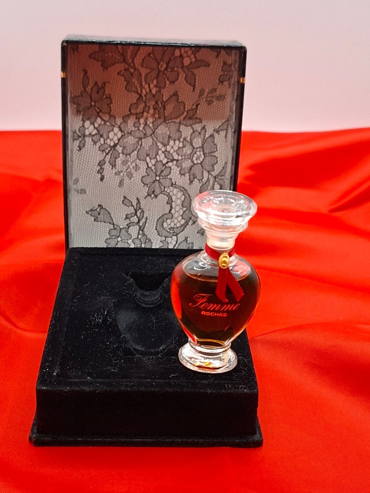 Rochas - Femme - 7,5ml - Parfum - 1989 + Luxury box, Ophalen of Verzenden, Zo goed als nieuw, Miniatuur