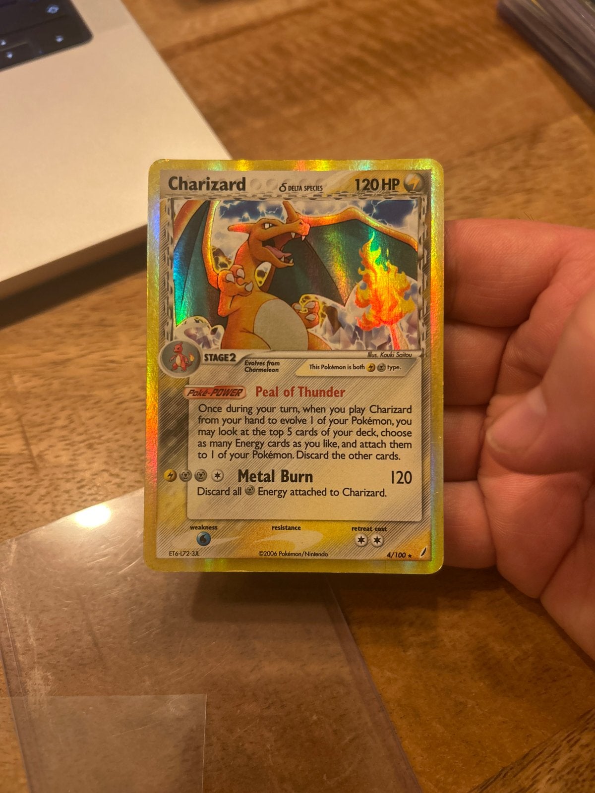 Charizard #4 Delta Species Holo Pokémon Kaart GD/EX, Ophalen of Verzenden, Gebruikt, Losse kaart, Foil