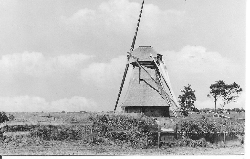 Ansichtkaart Akkerwoude, Westerlaansingel, molen, 1975, Ophalen of Verzenden, 1960 tot 1980, Ongelopen, Friesland