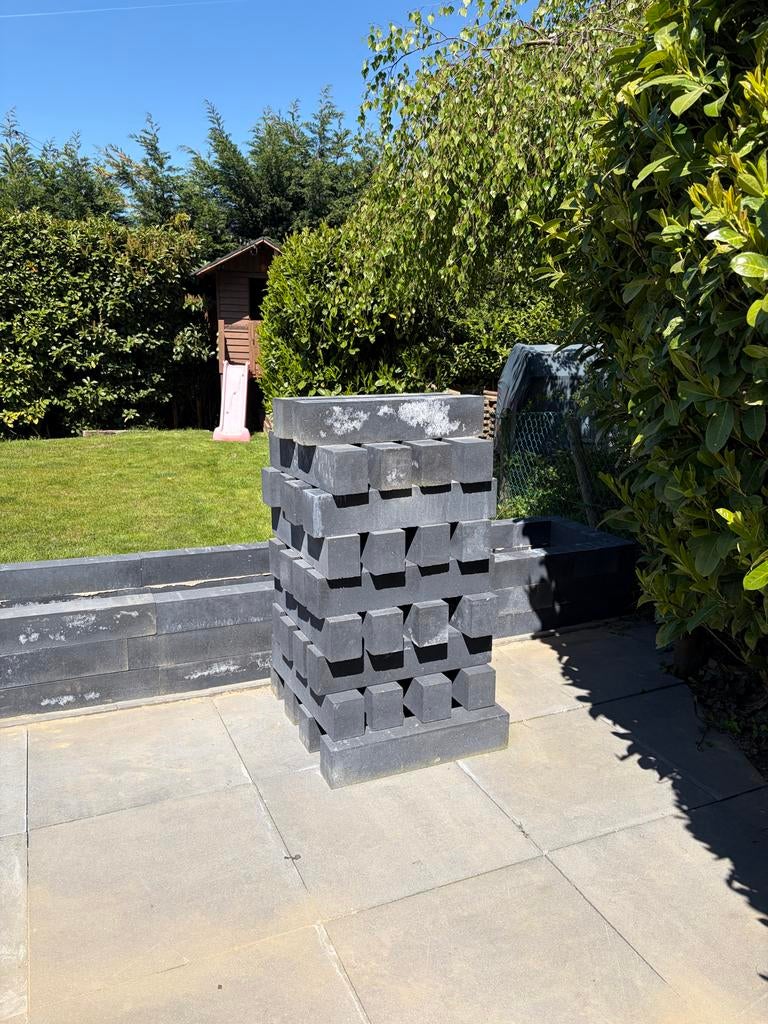 32 Ongebruikte stapelblokken 60x12x10 antraciet, Tuin en Terras, Ophalen, Overige typen, Nieuw, Beton
