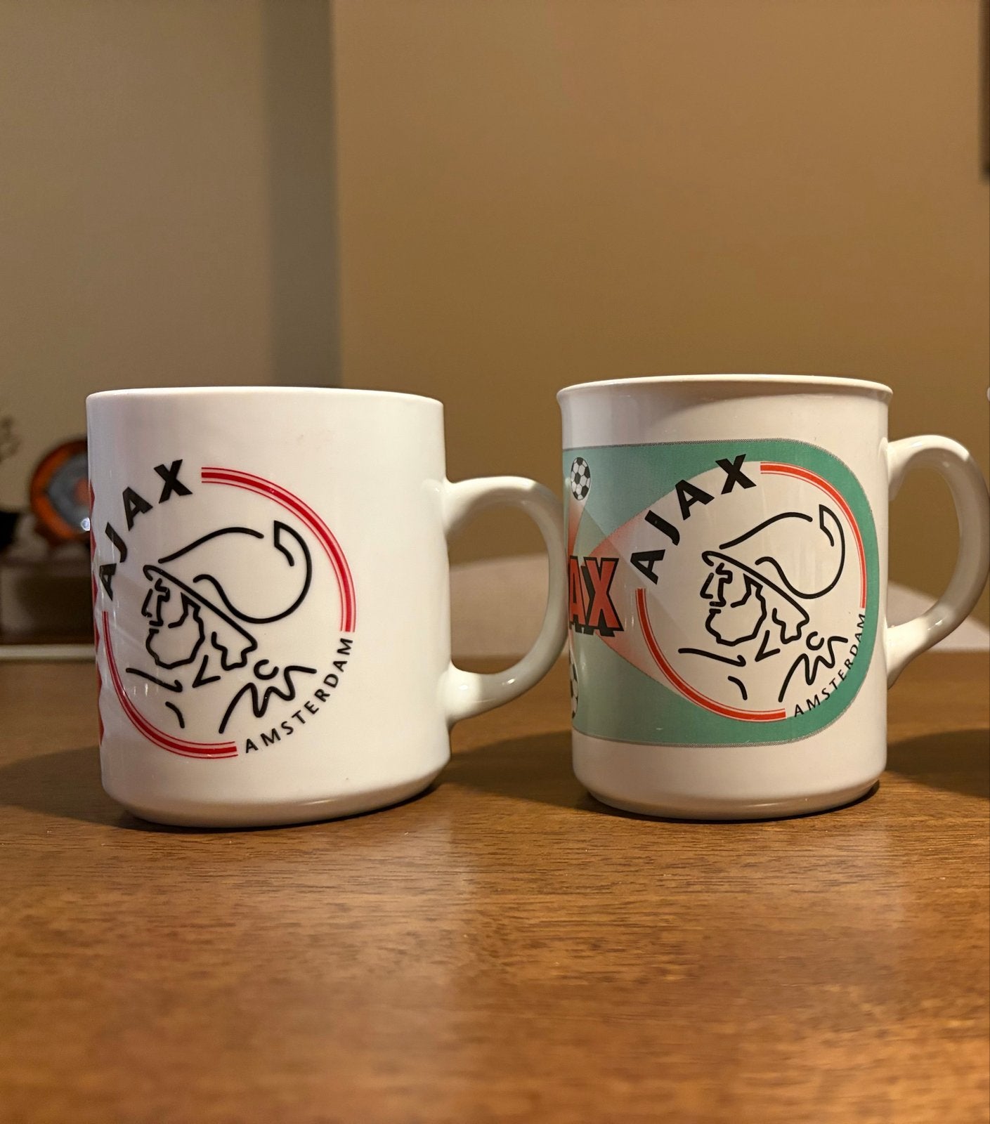 Ajax Mokken Set - Voetbal Fan Collectie, Gebruikt, Meerkleurig, Overige stijlen, Ophalen of Verzenden