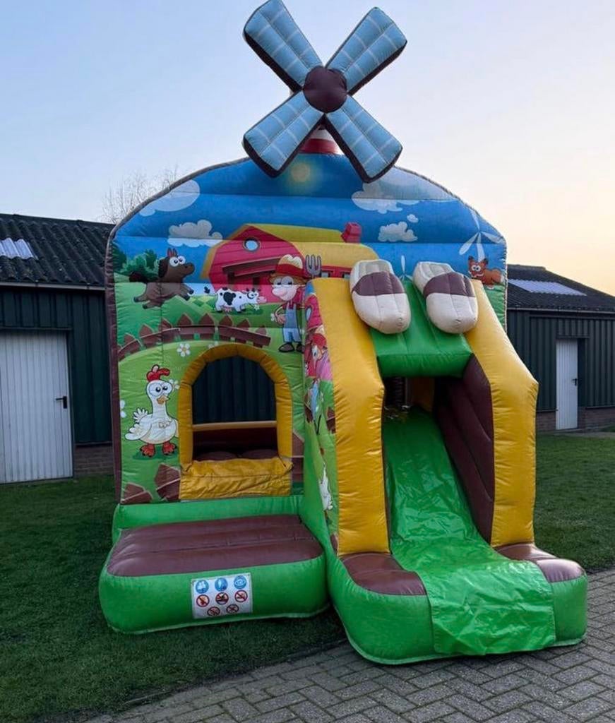 Springkussen mini boerderij huren, Hobby en Vrije tijd, Feestartikelen | Verhuur, Ophalen, Zo goed als nieuw, Overige