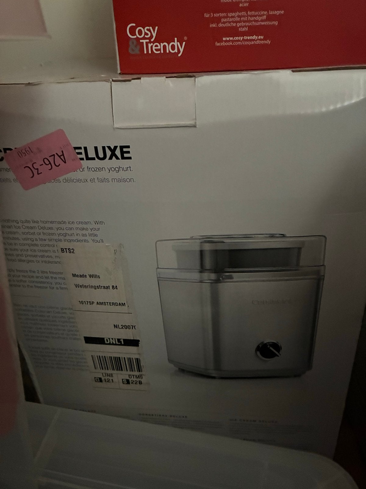 Cuisinart Ice cream maker -  IJsmachine Deluxe, Ophalen of Verzenden, Nieuw