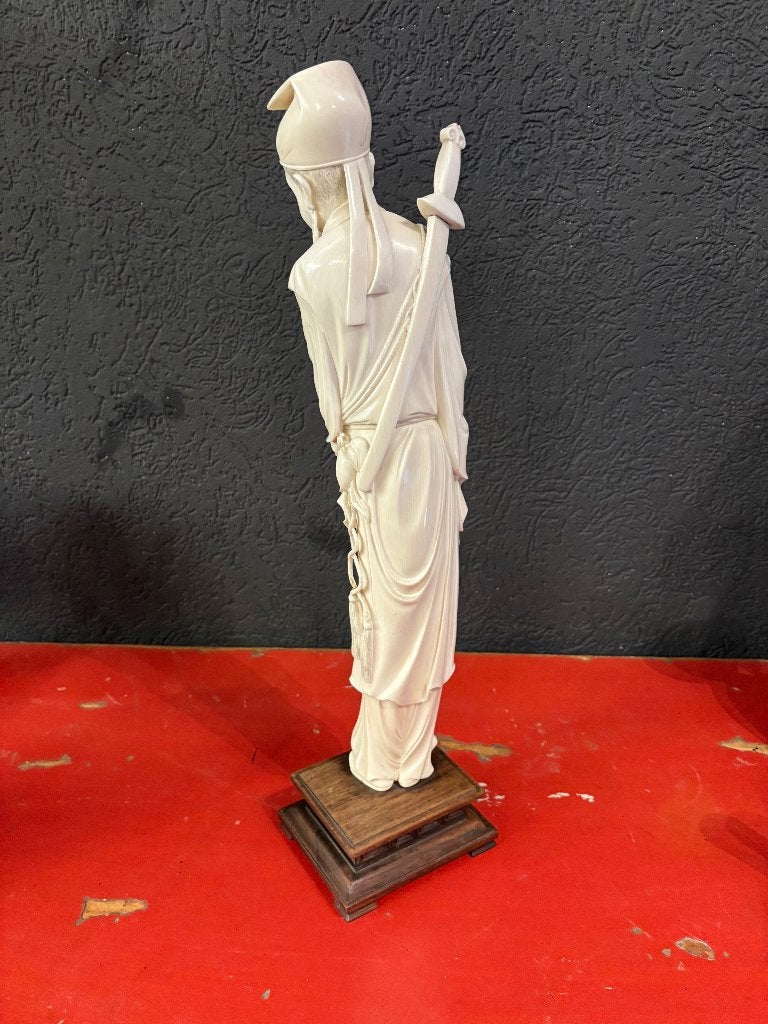PRACHTIG GESTOKEN IVOREN CHINESE FIGUUR 57CM 19E EEUW, Antiek en Kunst, Kunst | Beelden en Houtsnijwerken, Overige materialen