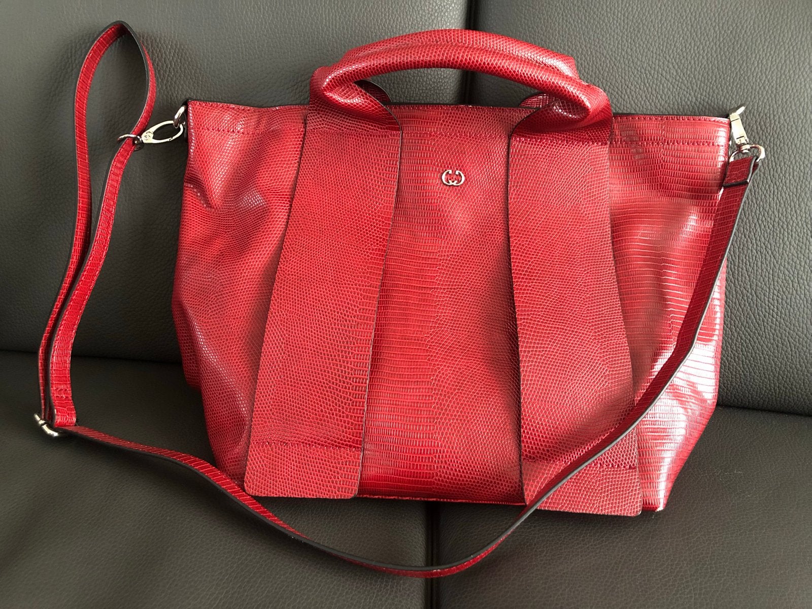 Gerry Weber rode handtas met reptielprint, Ophalen, Nieuw, Rood, Handtas
