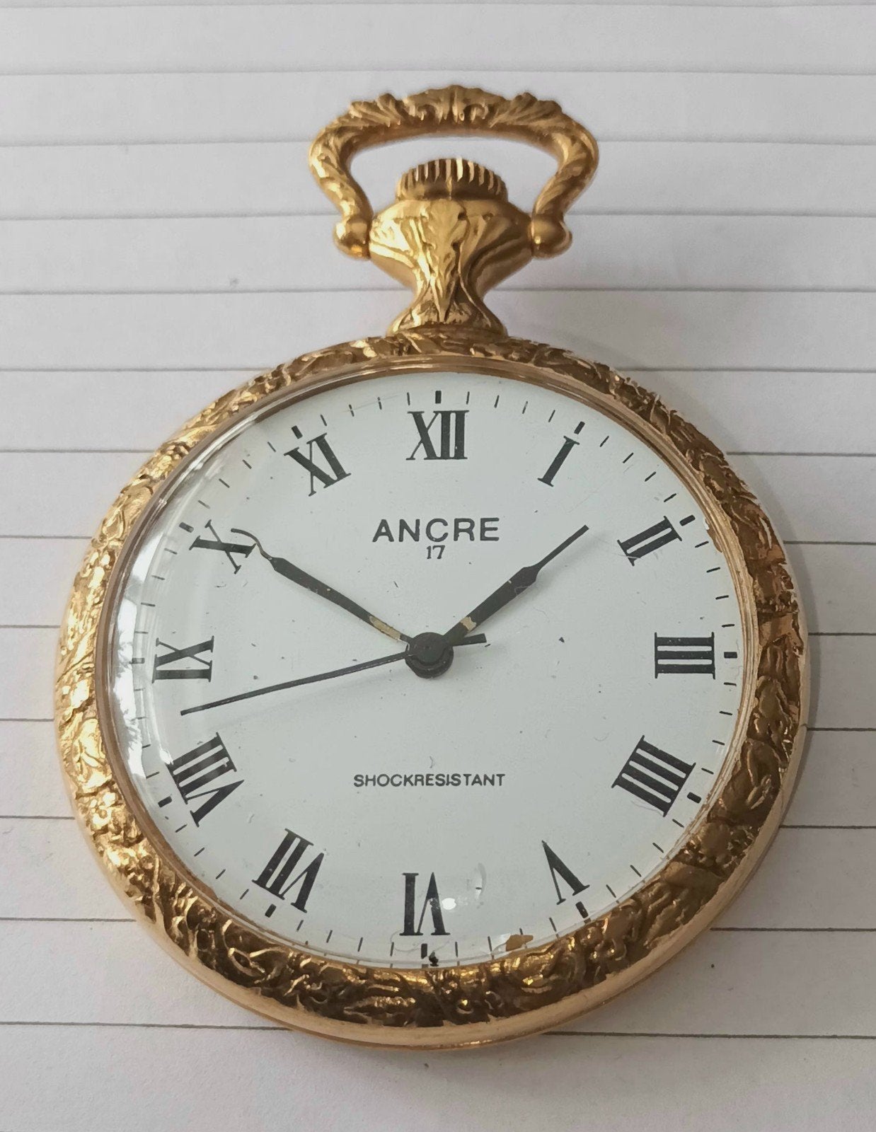 Ancre 17 Shockresistant Verguld Zakhorloge, Overige merken, Overige materialen, Zakhorloge, Verguld