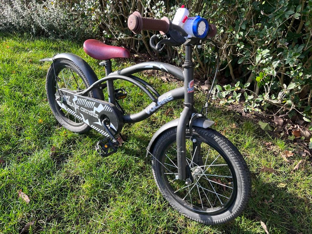 16 inch jongensfiets - Volare Black Cruiser, Ophalen of Verzenden, Gebruikt, Terugtraprem, 16 tot 20 inch
