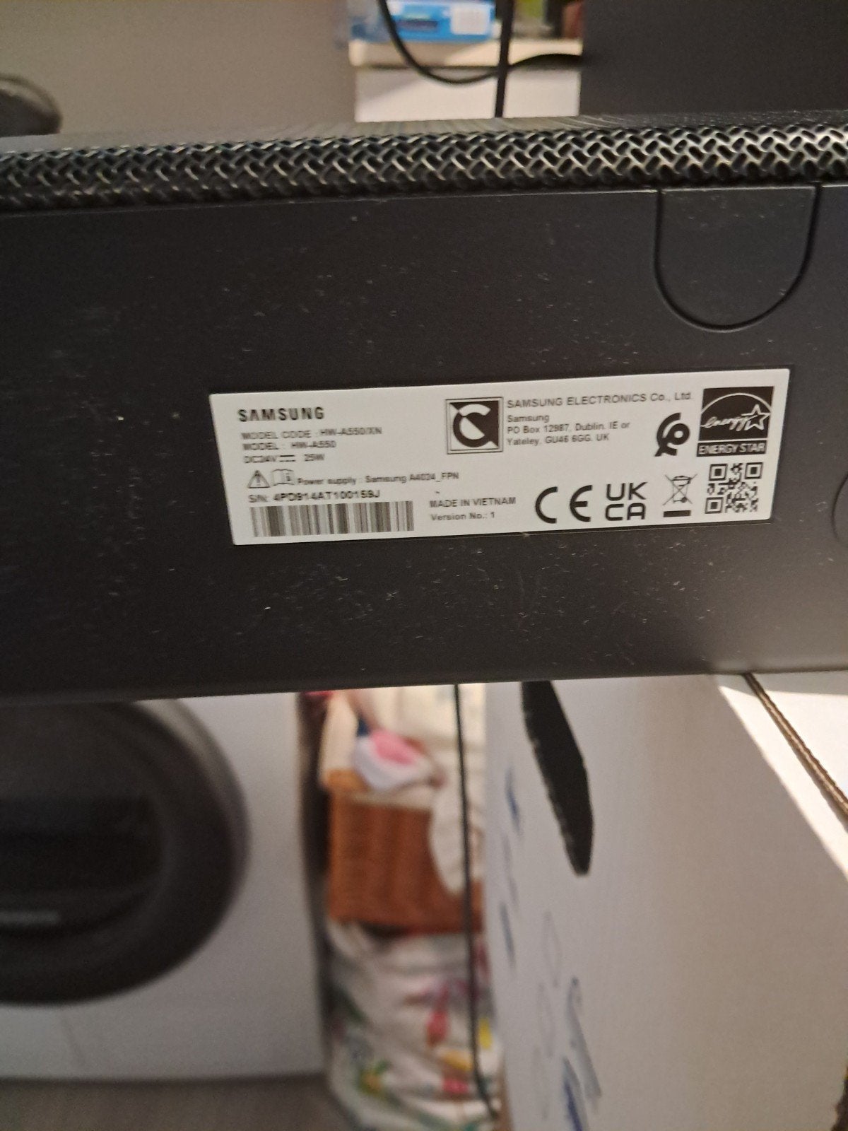 Samsung HW-A550/XN Soundbar met draadloze subwoofer, Ophalen, Met externe subwoofer, Gebruikt