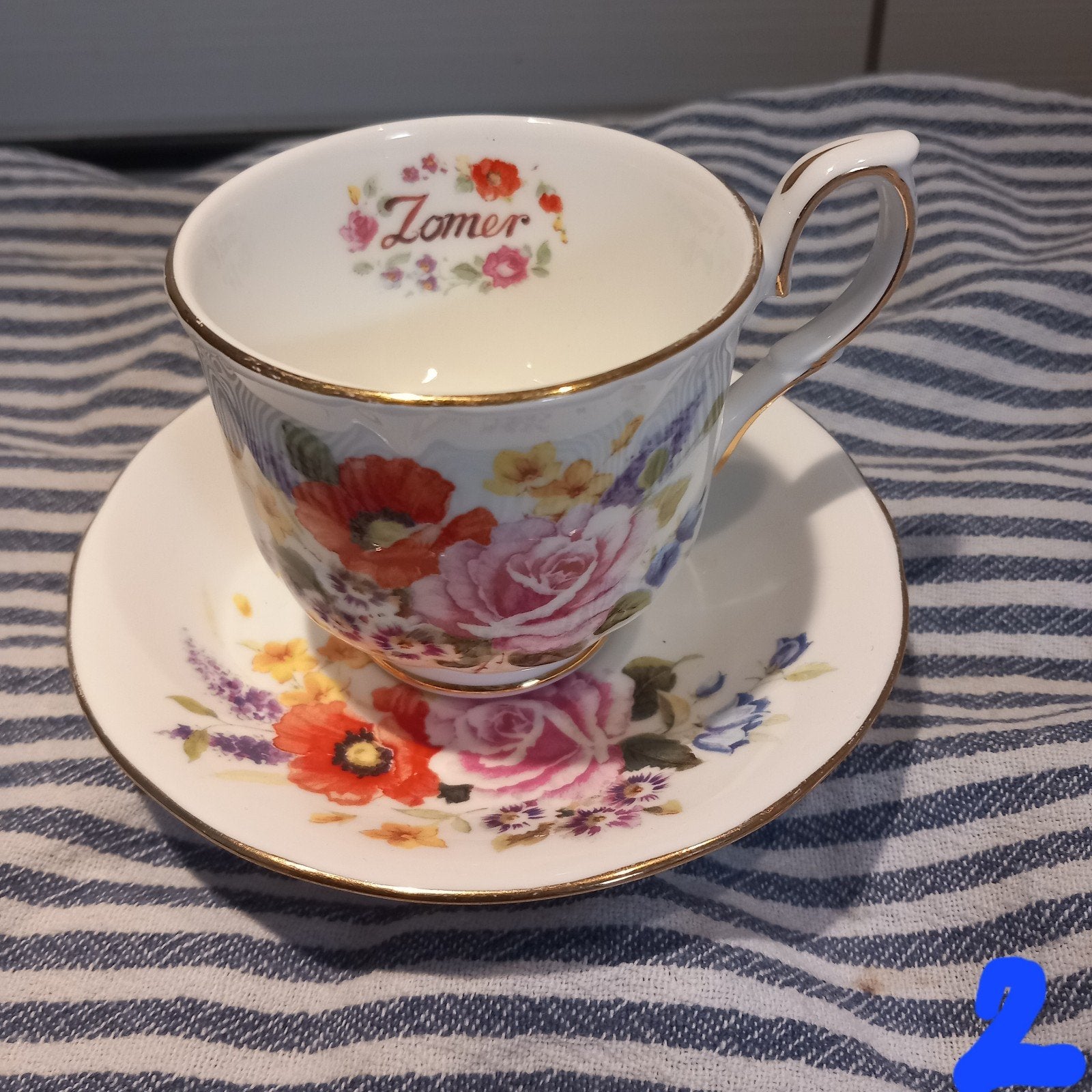 Duchess Zomer Theekop en Schotel - Bloemenpatroon, Ophalen of Verzenden