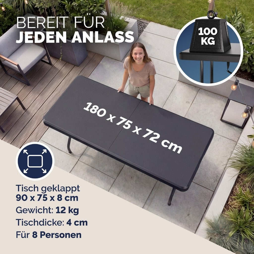 Campingtafel tuintafel eettafel klaptafel 183 cm GRTS BZRGD!, Campingtafel, Verzenden, Nieuw, Nvt