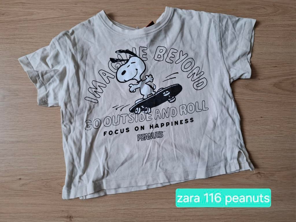 Zara Peanuts grafisch T-shirt in maat 116, Meisje, Ophalen of Verzenden, Zo goed als nieuw, Zara girls