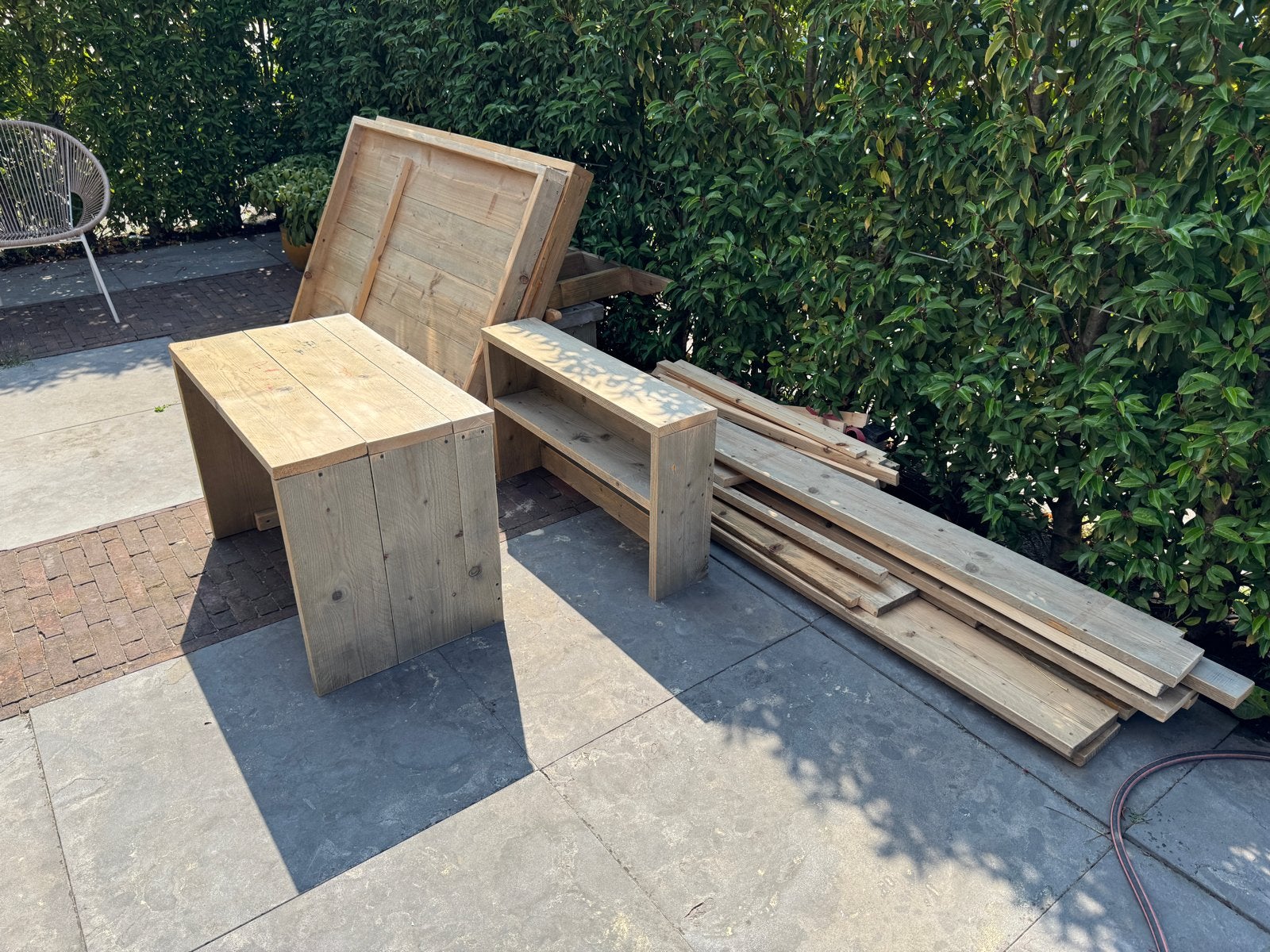 Partij steigerhout, Doe-het-zelf en Verbouw, Hout en Planken, Ophalen, Gebruikt, 25 tot 50 mm, 200 tot 250 cm